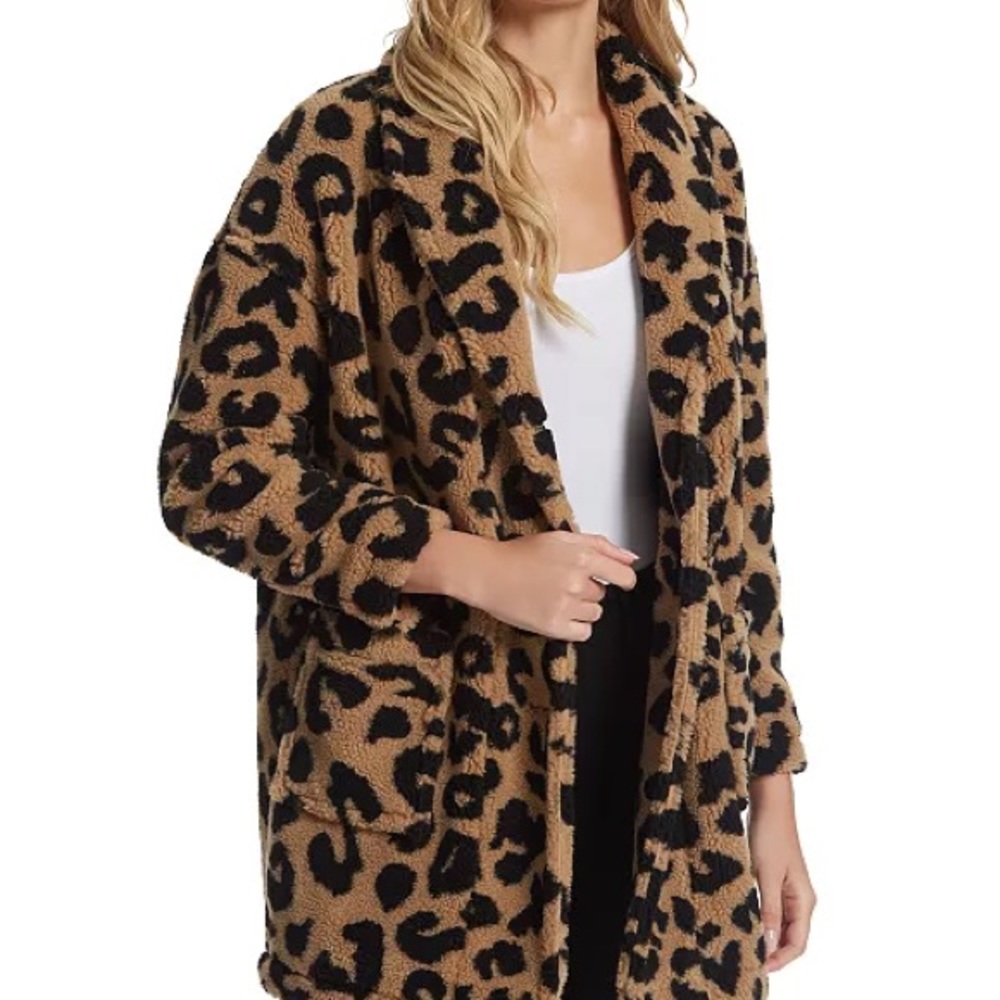 Jessica Simpson leopard cardigan coat